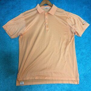 Peter Millar Polo Shirt Mens Medium Yellow Performance Short Sleeve